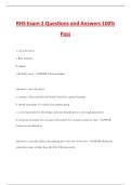 RHS Exam 2 Questions and Answers 100&percnt; Pass