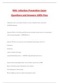 RHS- Infection Prevention Exam Questions and Answers 100&percnt; Pass