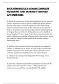BIOCHEM MODULE 8 EXAM COMPLETE QUESTIONS AND EXPERTLY VERIFIED ANSWERS 2026