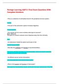 Portage Learning A&P II&colon; Final Exam Questions With Complete Solutions  