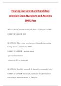 Hearing instrument and Candidacy selection Exam Questions and Answers 100&percnt; Pass