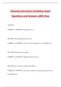 Hearing Instrument Candidacy Exam Questions and Answers 100&percnt; Pass