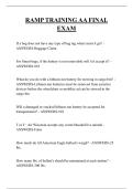 RAMP TRAINING AA FINAL EXAM QUESTIONS AND ANSWERS 2025
