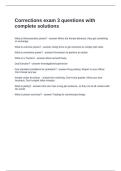 Corrections exam 3 questions with complete solutions