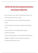 APUSH All Test &lpar;chronological&rpar; Questions and Answers 100&percnt; Pass
