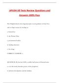 APUSH All Tests Review Questions and Answers 100&percnt; Pass