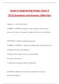 Issues in Engineering Design&colon; Exam 2 &lpar;TCU&rpar; Questions and Answers 100&percnt; Pass