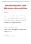 Issues in Engineering Design&colon; Exam 4 &lpar;TCU&rpar; Questions and Answers 100&percnt; Pass