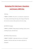 Marketing &lpar;TCU Yale&rpar; Exam 1 Questions and Answers 100&percnt; Pass