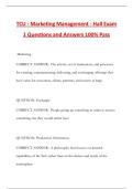 TCU - Marketing Management - Hall Exam 1 Questions and Answers 100&percnt; Pass