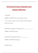 TCU Research Exam 2 Questions and Answers 100&percnt; Pass