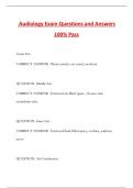 Audiology Exam Questions and Answers 100&percnt; Pass