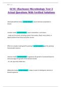 GCSU &lpar;Bachoon&rpar; Microbiology Test 2 Actual Questions With Verified Solutions