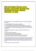 NUR 233 Exam 3 Review 2025&sol;2026 &vert; 137 Practice Questions and Answers for Guaranteed Success
