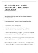 BIOL 2255 EXAM SCRIPT 2026 FULL QUESTIONS AND CORRECT ANSWERS ALREADY PASSED