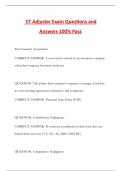 CT Adjuster Exam Questions and Answers 100&percnt; Pass