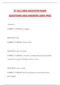 CT ALL LINES ADJUSTER EXAM QUESTIONS AND ANSWERS 100&percnt; PASS