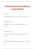 CT all lines adjuster exam Questions and Answers 100&percnt; Pass