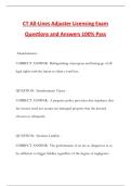 CT All-Lines Adjuster Licensing Exam Questions and Answers 100&percnt; Pass