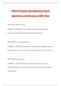 HDEV2 Human Development Exam Questions and Answers 100&percnt; Pass