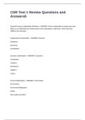 CSR Test 1 Review Questions and Answers