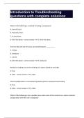 Introduction to Troubleshooting questions with complete solutions