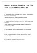 BIOLOGY 1406 FINAL PAPER 2026 EXAM Q&A STUDY GUIDE COMPLETE SOLUTIONS