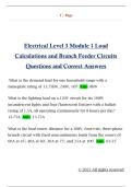 Electrical Level 3 Module 1 Load  Calculations and Branch Feeder Circuits  Questions and Correct Answers