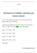 Electrical Level 3 Module 1 Load  Calculations and Branch Feeder Circuits  Questions and Correct Answers