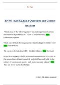 ENVS 1126 EXAM 2 Questions and Correct  Answers