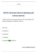 ENVS 1126 Exam 2 Review Questions and  Correct Answers