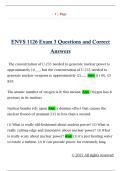 ENVS 1126 Exam 3 Questions and Correct  Answers