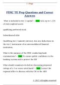 FDIC TE Prep Questions and Correct  Answers 