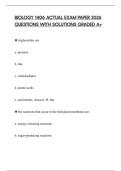 BIOLOGY 1406 ACTUAL EXAM PAPER 2026 QUESTIONS WITH SOLUTIONS GRADED A&plus;
