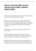 BIOLOGY 1406 EXAM SCRIPT 2026 FULL QUESTIONS AND CORRECT ANSWERS ALREADY PASSED