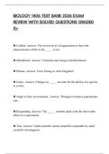 BIOLOGY 1406 TEST BANK 2026 EXAM REVIEW WITH SOLVED QUESTIONS GRADED A&plus;