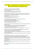 ACHE VBOG - Human Resources Test with all Correct & 100&percnt; Verified Answers&vert; Updated to Pass