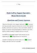 Medi-CalPeer Support Specialist -  PRACTICE EXAM  Questions and Correct Answers