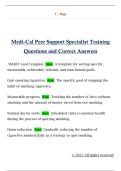 Medi-Cal Peer Support Specialist Training  Questions and Correct Answers 