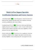 Medi-Cal Peer Support Specialist  Certification Questions and Correct Answers