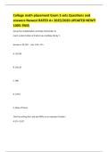 College math placement Exam 3 sets Questions and answers Newest RATED A&plus; 2025&sol;2026 UPDATED NEW&excl;&excl; 100&percnt; PASS