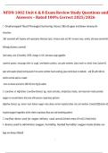 NFDN 1002 &ndash; Unit 6 & 8 Exam Review Study Questions and Answers &ndash; Rated 100&percnt; Correct 2025&sol;2026