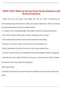 NFDN 1002 &ndash; Midterm Review Exam Study Questions and Revised Solutions