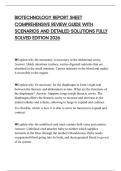 BIOTECHNOLOGY REPORT SHEET COMPREHENSIVE REVIEW GUIDE WITH SCENARIOS AND DETAILED SOLUTIONS FULLY SOLVED EDITION 2026
