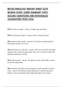 BIOTECHNOLOGY REPORT SHEET ELITE REVIEW STUDY GUIDE SUMMARY WITH SOLVED QUESTIONS AND RATIONALES GUARANTEED PASS 2026