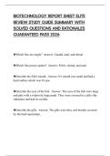 BIOTECHNOLOGY REPORT SHEET ELITE REVIEW STUDY GUIDE SUMMARY WITH SOLVED QUESTIONS AND RATIONALES GUARANTEED PASS 2026