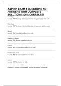 A&P 251 EXAM 1 QUESTIONS ND ANSWERS WITH COMPLETE SOLUTIONS 100&percnt; CORRECT&excl;&excl;&excl;