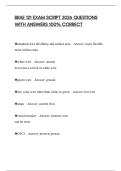 BRAE 121 EXAM SCRIPT 2026 QUESTIONS WITH ANSWERS 100&percnt; CORRECT
