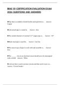 BRAE 121 CERTIFICATION EVALUATION EXAM 2026 QUESTIONS AND ANSWERS