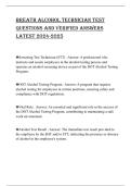 Breath alcohol technician test Questions and Verified answers latest 2024-2025